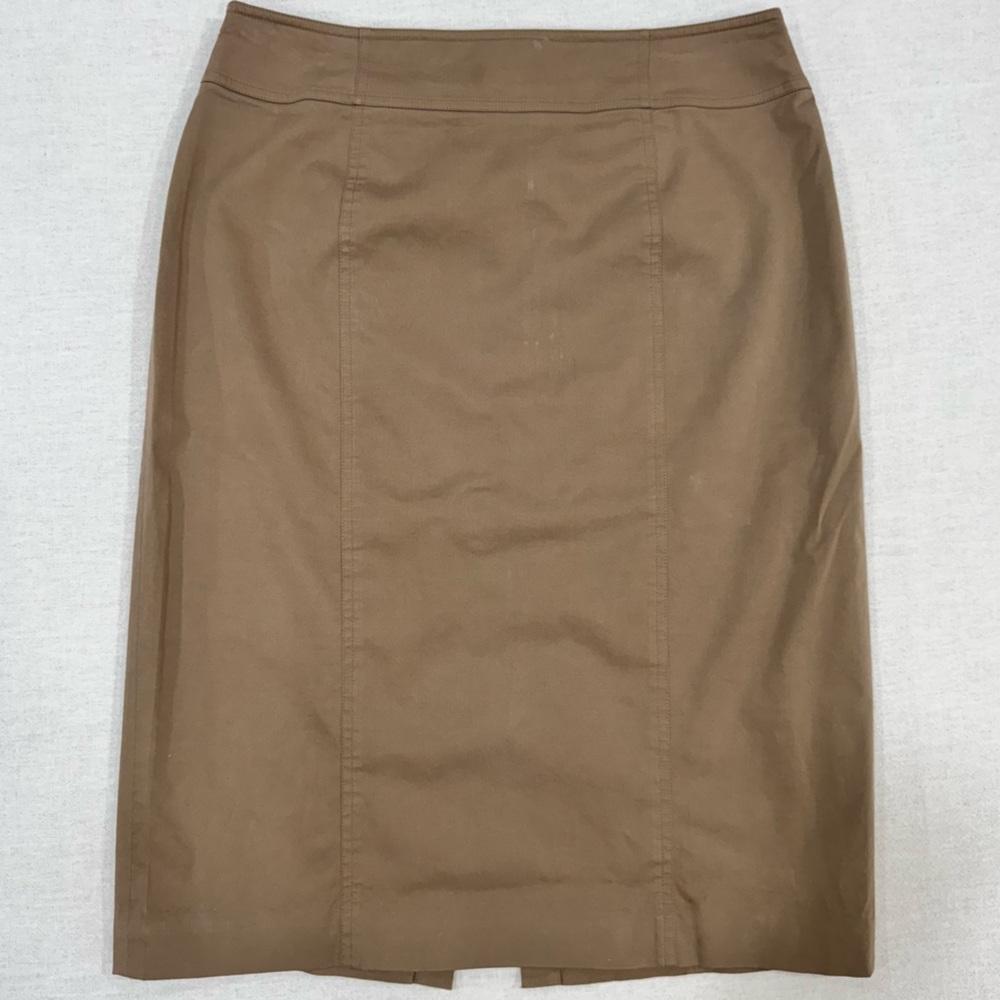 Vintage Talbots Tan Pencil Skirt Womens Size 12 Petite Stretch